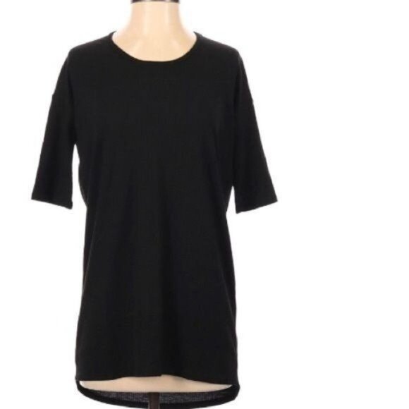 Agnes & Dora Navy Short Sleeve High-Low Hem Tunic Top - Picture 2 of 4